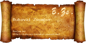 Bukovai Zsombor névjegykártya